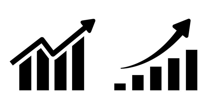 Chart icon flat outline in black png