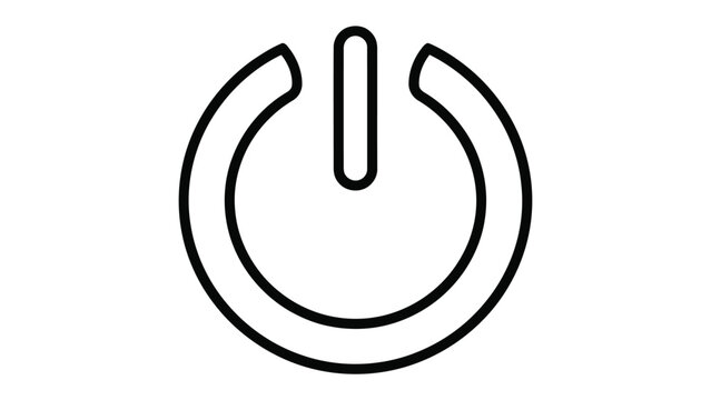 Power Button Icon: A simple, clean line art icon representing the power button symbol, often used to turn devices on and off.