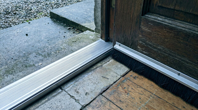 aluminum door threshold seal installation | wooden door brush draft excluder | energy efficient home weather stripping | exterior door weatherproofing solutions | threshold door sweep for pest control