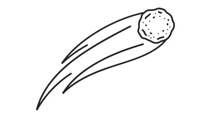 Asteroid Trajectory: A stylized illustration depicts an asteroid with a fiery trail streaking through the cosmos, symbolizing cosmic events and scientific exploration. © MahfujaSultana
