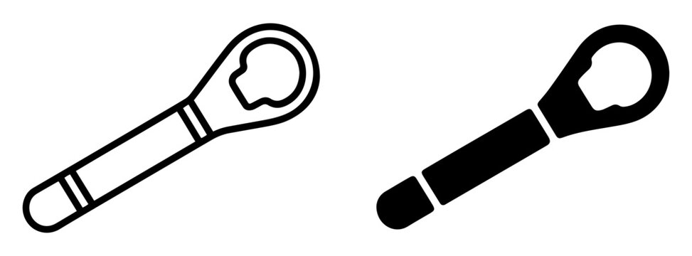towing eye hook icon outline and filled vector