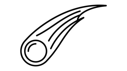 Comet Streak: A minimalist, stylized illustration depicts a comet streaking across the void, its tail a series of dynamic lines. © MahfujaSultana