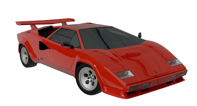 Lamborghini Countach 5000 QV isolated on white