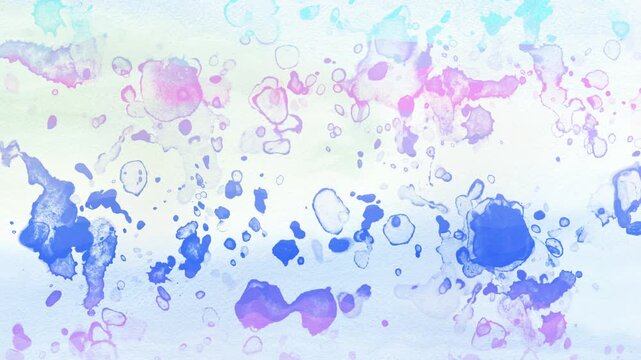 Abstract Motion Background with Watercolor Paint Splashes and Pastel Gradient Tones