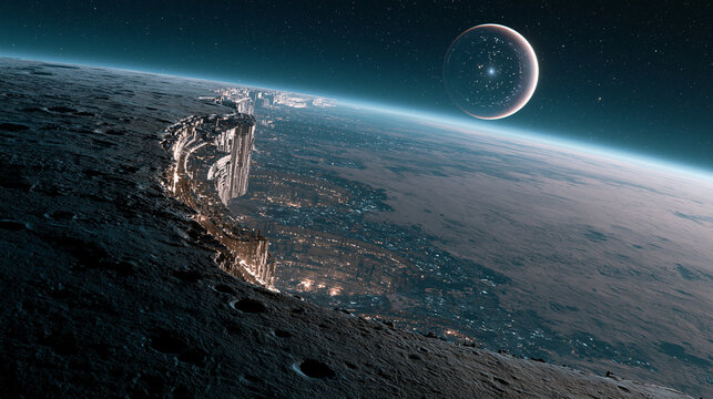 Mysterious Alien Planet With Futuristic Structures and Otherworldly Landscapes