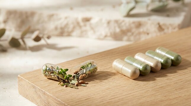 Herbal Supplement Capsules with Natural Ingredients for Wellness