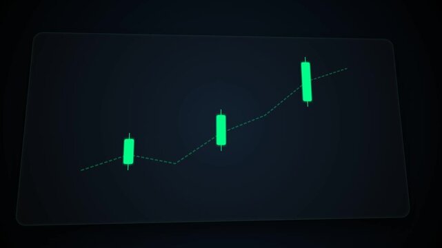 Rising Path Glassmorphism Candlestick Trend Line