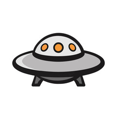 Cartoon flying saucer isolated on transparent background © gisel