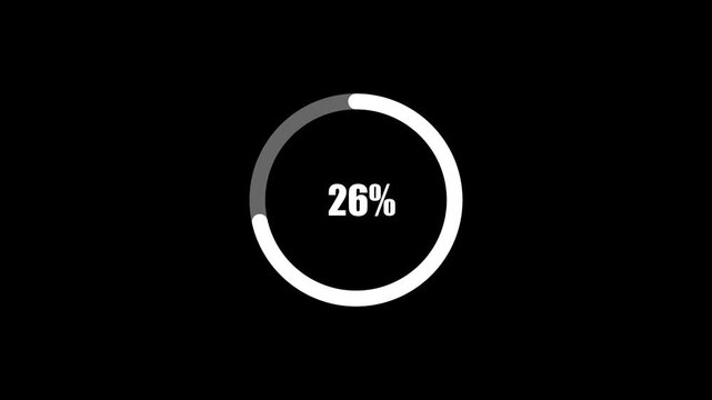 Minimal Circular Progress Loading Animation from 0% to 36% with White Progress Ring on Dark Background