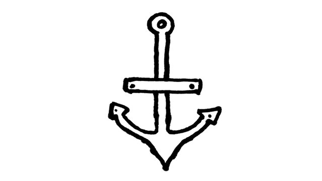 Hand-Drawn Nautical Anchor Outline Doodle Brush Set for Photoshop & Illustrator