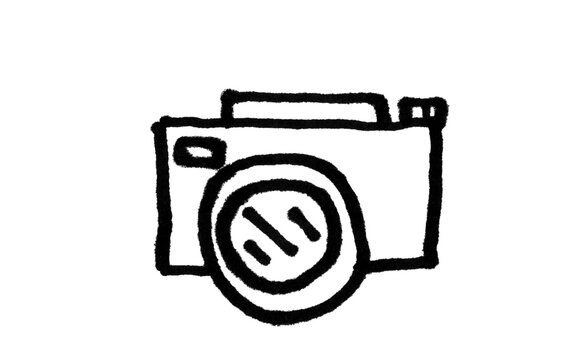 Hand-Drawn Camera Outline Doodle Brush Set for Photoshop & Illustrator
