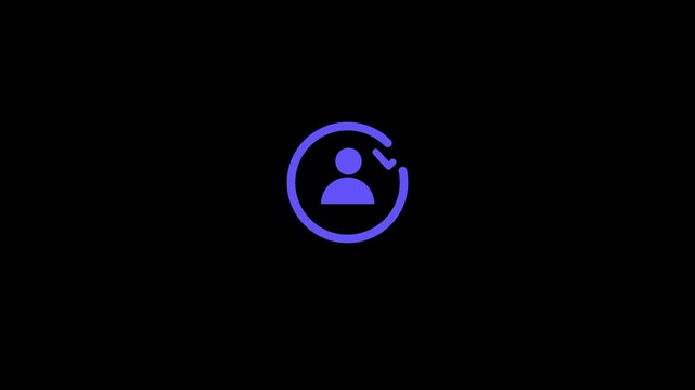Animated user profile icon loading with a success checkmark