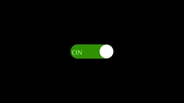Digital toggle switch animation turning from off to on position