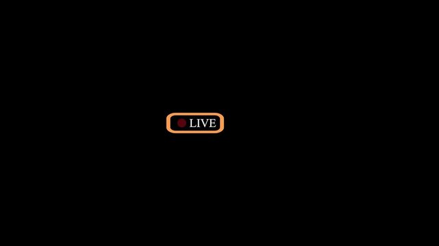 Minimalist live broadcast indicator icon for digital streaming interfaces