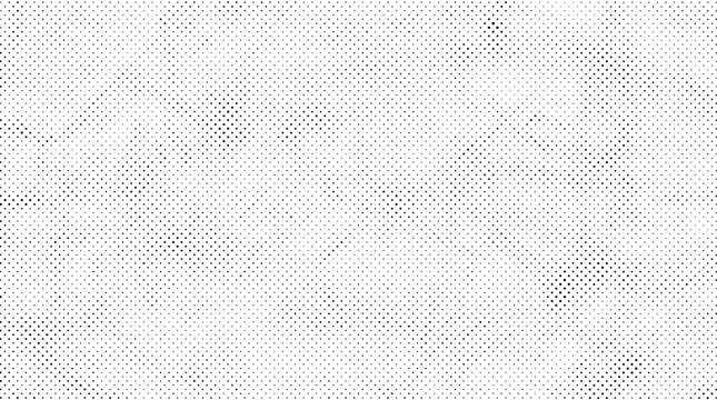 Black and white halftone dot pattern texture, abstract background, with varying density, of small circular, spots and stippled, gradient effects