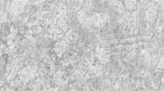 Black and white halftone dot pattern, abstract texture with varying density and organic cloud-like shapes on a white background