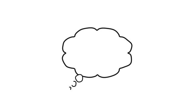 Hand drawn speech bubbles animation on white background