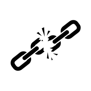 icon broken chain link vector illustration