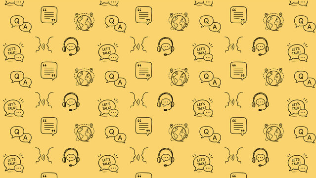 Communication doodle vector pattern design