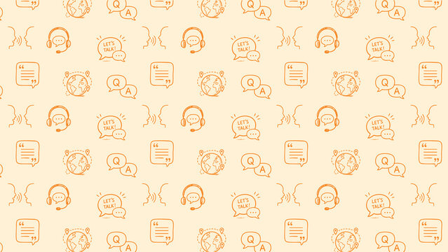 Communication doodle vector pattern design