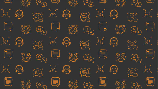 Communication doodle vector pattern design