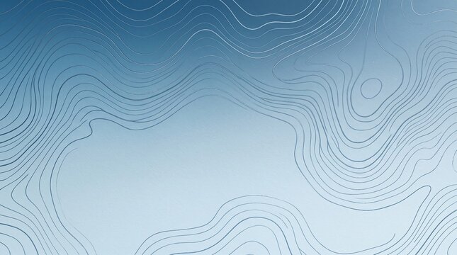 Blue abstract topographic map background with contour lines
