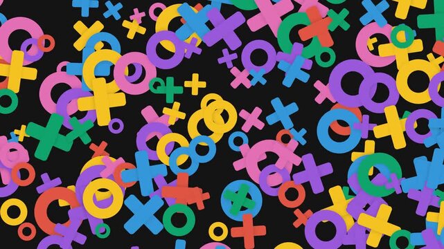 Abstract Colorful Pattern of Floating Tic Tac Toe Shapes