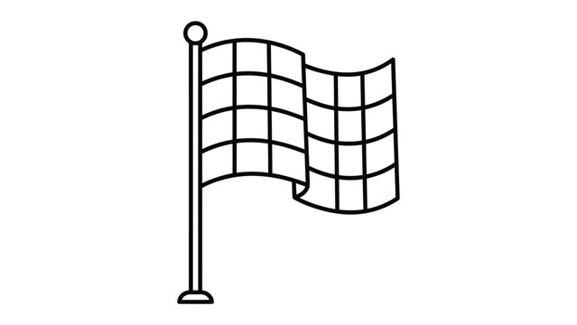 Checkered Flag Waving: A graphic illustration of a checkered flag on a flagpole, signifying the end of a race or a moment of victory.