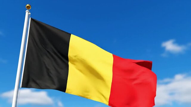 Waving flag of belgium
