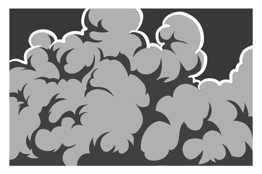 Comic style white smoke or cloud vector. suitable for use in comics, cartoon book.