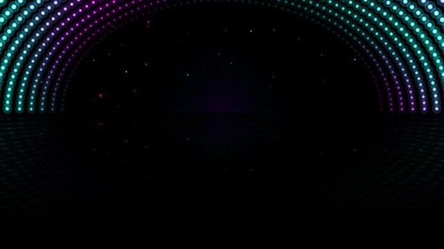 Glowing Neon Circular Frame Background Loop Sparkling Cyan & Pink Magic Badge Overlay