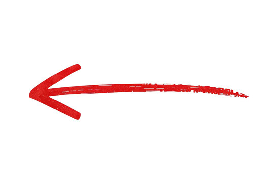 Hand painted red arrow pointing left