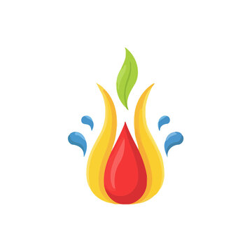 Fire, Water, and Leaf Symbol