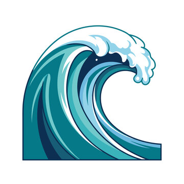 Giant ocean wave crashing water surface blue aqua white foam tropical storm powerful