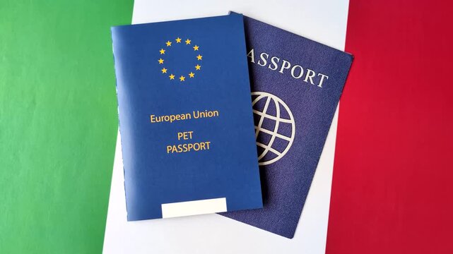 A pet passport is a document with vaccination and travel information for a cat, dog, or other animal. A pet passport as a background for your design