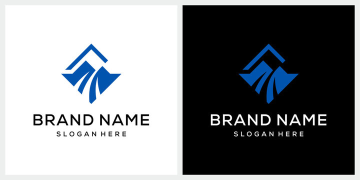Initial letter C Mountains peak rocky for adventure outdoor logo design inspiration