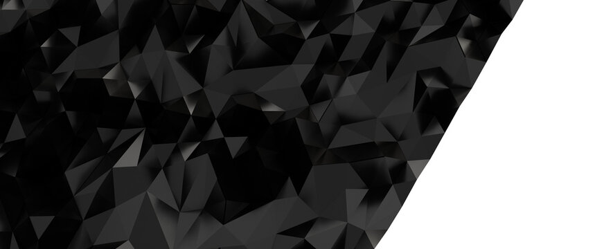Abstract dark low poly background with geometric facets and subtle reflections, transitioning to sol