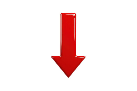 Glossy red downward arrow