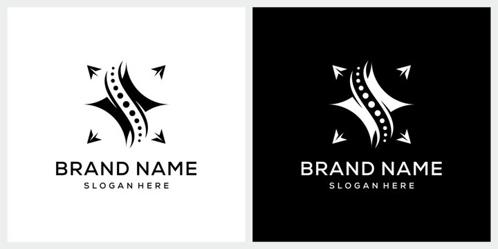 Initial letter S with spark and chiropractic logo design