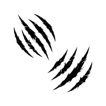 Claw marks vector graphic of animal scratches and slash tears