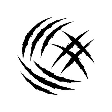 Claw mark vector illustration with sharp animal scratch marks and aggressive slash symbols