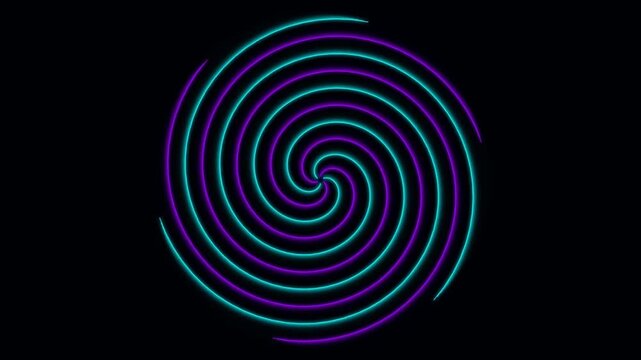 Colorful glowing spiral light pattern on dark background
