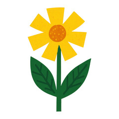 Obraz premium PNG Bright cheerful yellow flower illustration.