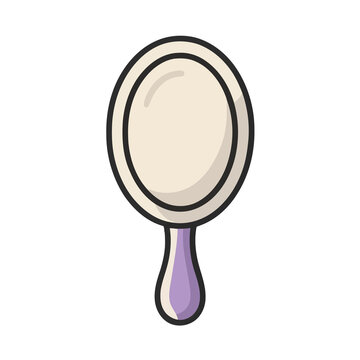 Stylized hand mirror illustration