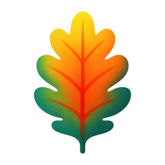 Obraz premium PNG Gradient oak leaf illustration design.