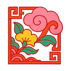 Obraz premium PNG Vibrant floral decorative corner