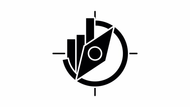 Smart Overview Dashboard for SaaS Application UI Design Animated Solid Black Glyph Icon Seamless Loop Motion Graphics