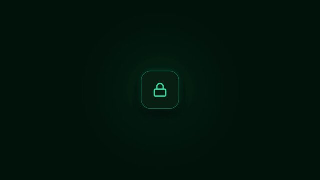 Minimalist green padlock icon on dark background