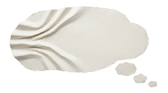 Cloud shaped speech bubble with soft folded texture thought bubble cloud shape