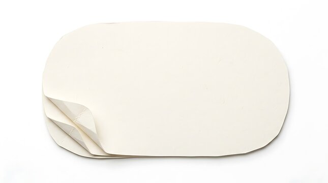 Blank oval paper label with a curled corner oval shape peeled corner peel off